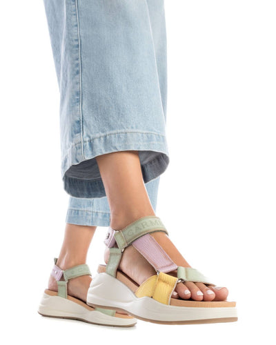 Carmela - Leather Velcro Sandals in Multi 161551