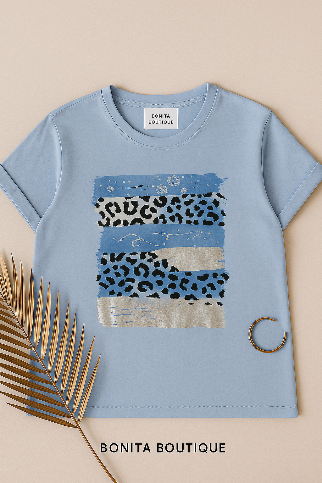 Roxy T-Shirt with Leopard Abstract Print