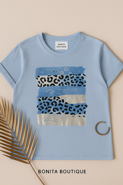 Roxy T-Shirt with Leopard Abstract Print