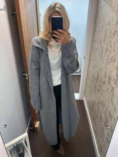 The Zara Longline Knit Cardigan – Grey