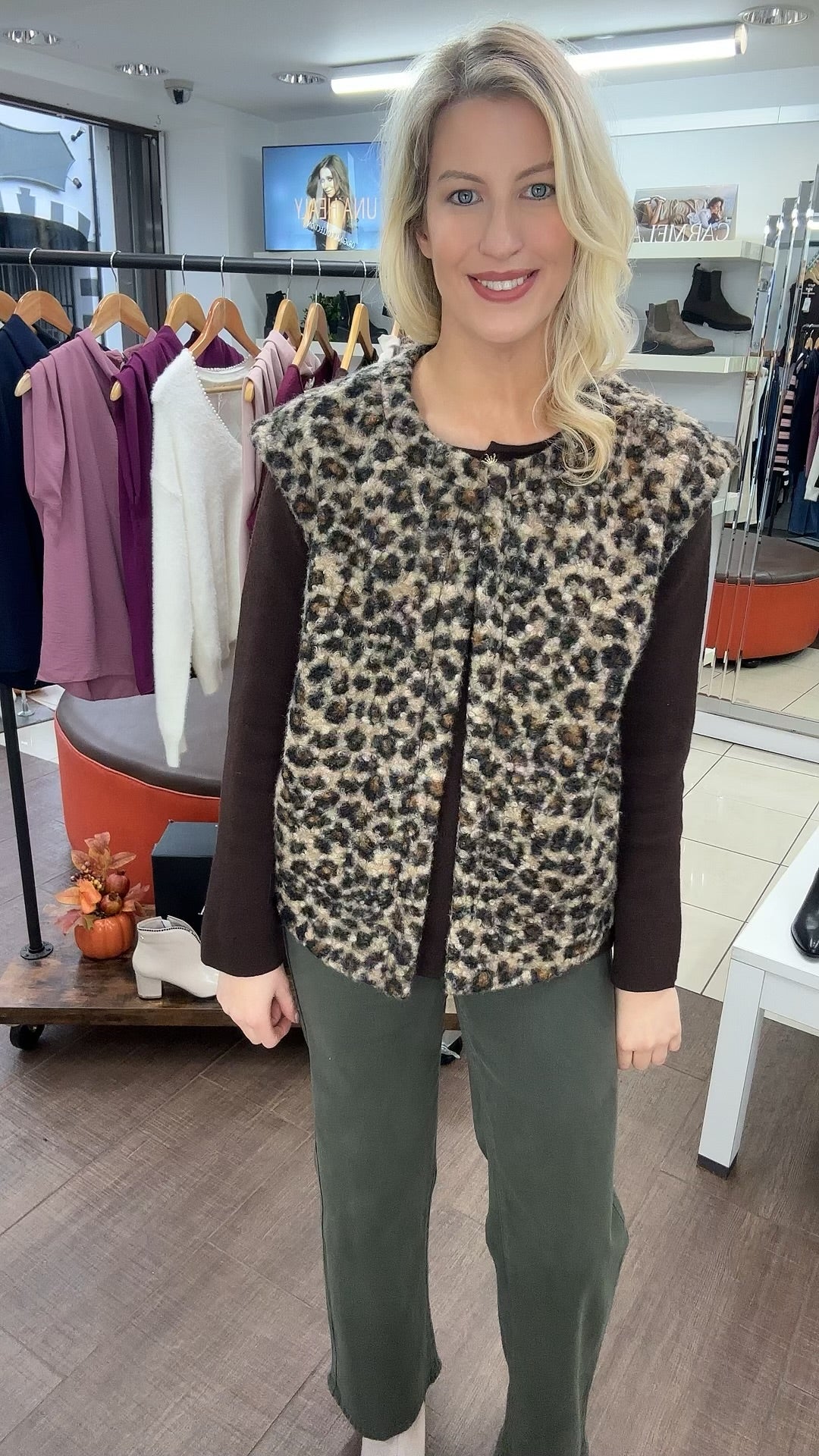 Frankie Leopard Print Gilet