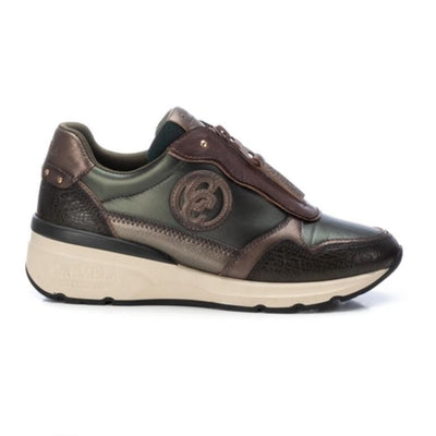 Carmela - Leather Wedge Trainer in Khaki 161830