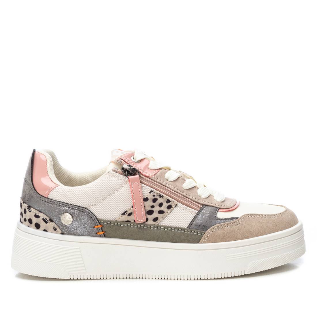Refresh - Zip Trainer with animal print in beige and pink 171557