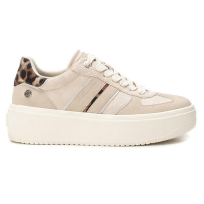 Refresh – Platform Trainers in Cream with Leopard Detail 172953