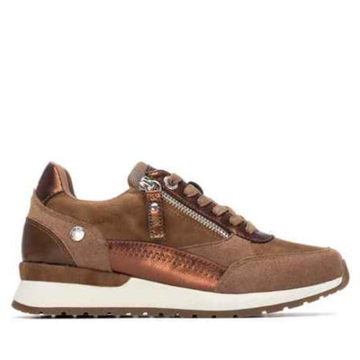 Refresh – Trainers in Camel with Bronze Metallic Detail 172959