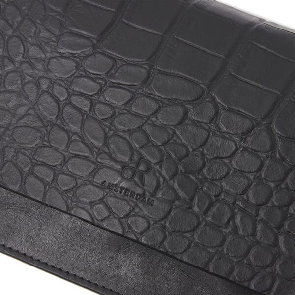 D.R. Amsterdam - Leather Crossbody Bag in Black Croc