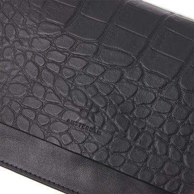 D.R. Amsterdam - Leather Crossbody Bag in Black Croc