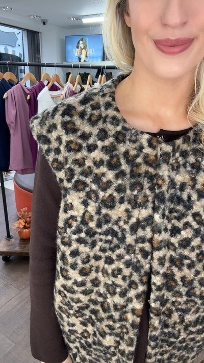 Frankie Leopard Print Gilet