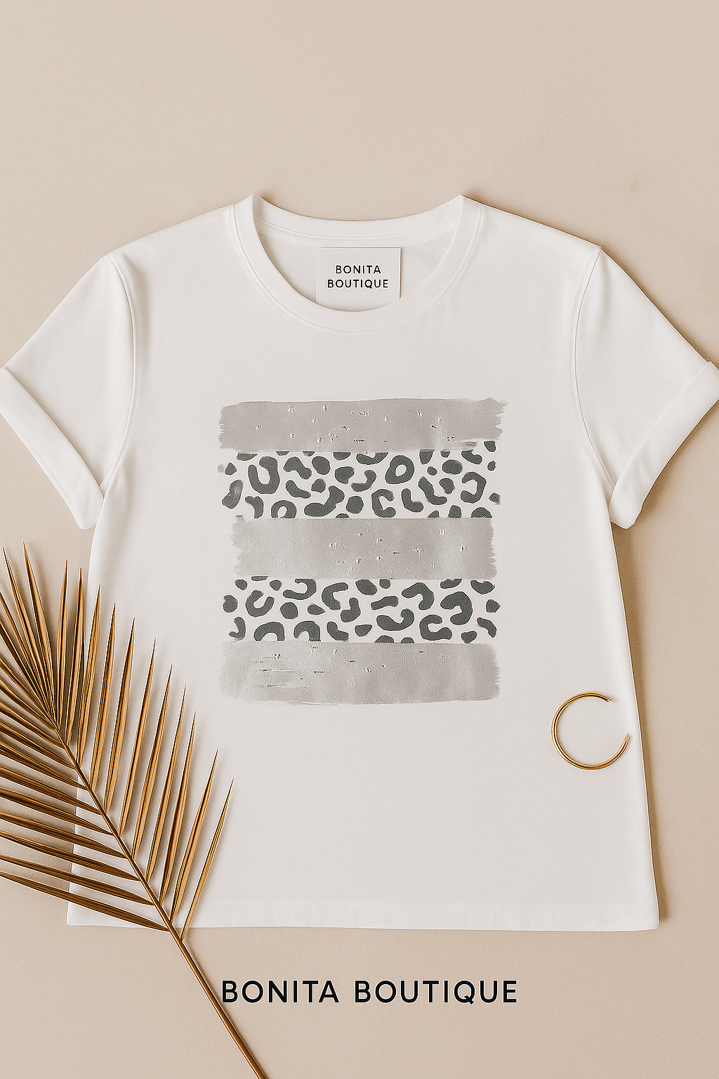 Roxy T-Shirt with Leopard Abstract Print