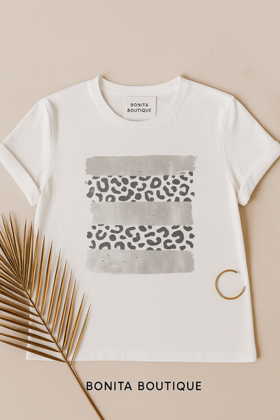 Roxy T-Shirt with Leopard Abstract Print