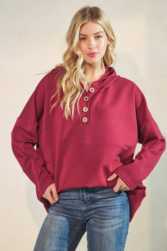 The Blake Hoodie in Deep Red