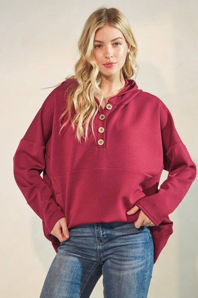The Blake Hoodie in Deep Red