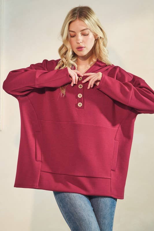 The Blake Hoodie in Deep Red