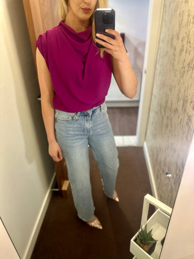 Emilia Top in Deep Magenta