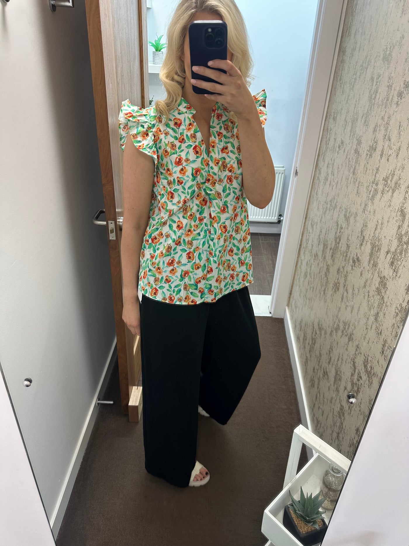 The Elodie Floral Blouse in Green