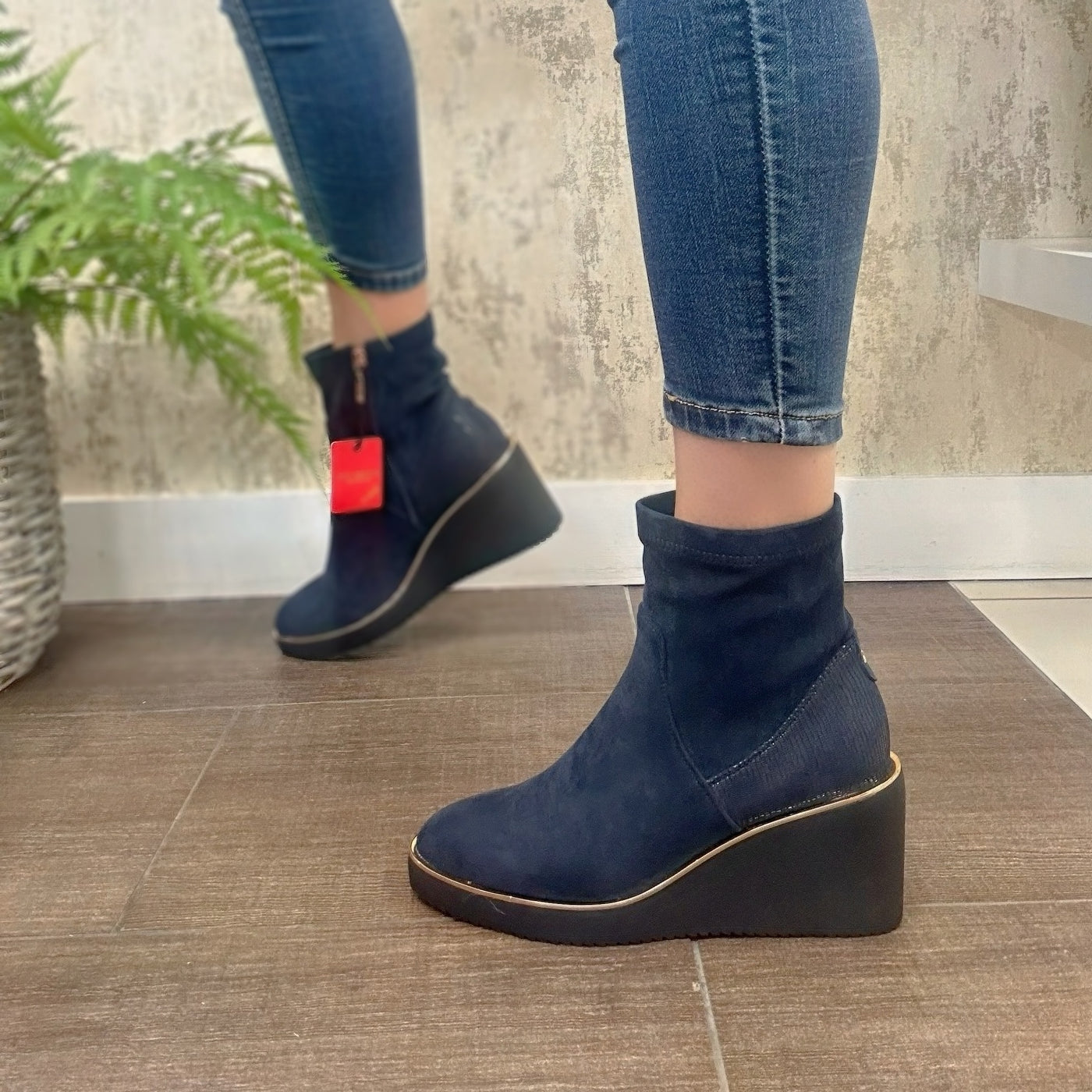 Kate Appleby - Poole Wedge Boots in Sapphire