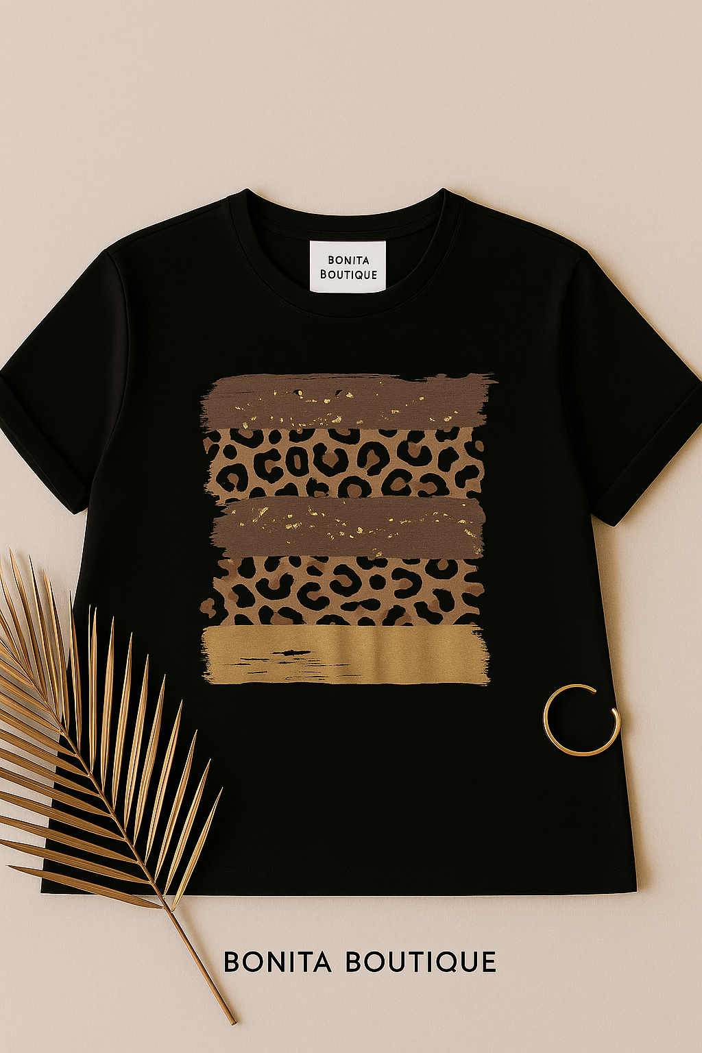 Roxy T-Shirt with Leopard Abstract Print