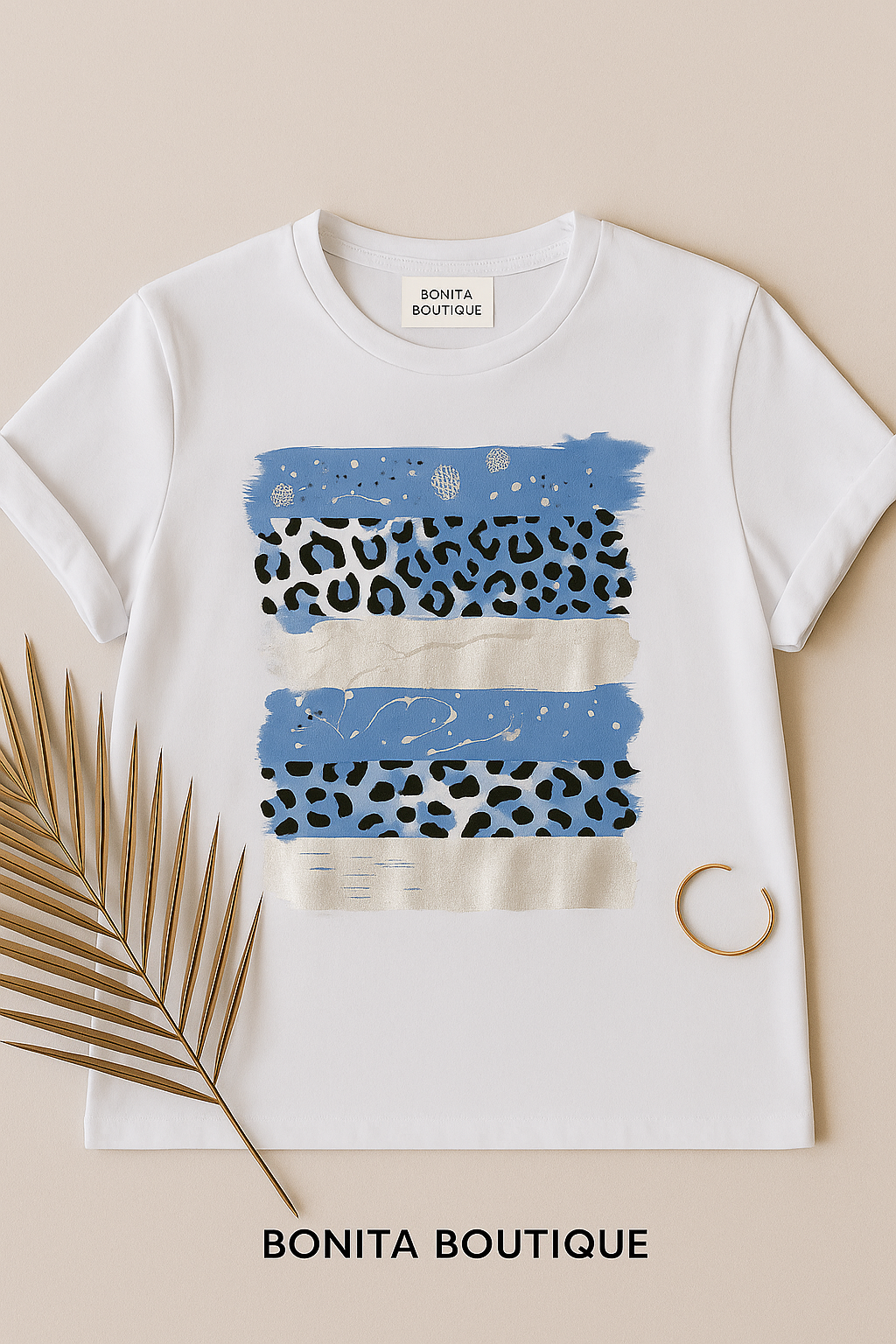Roxy T-Shirt with Leopard Abstract Print