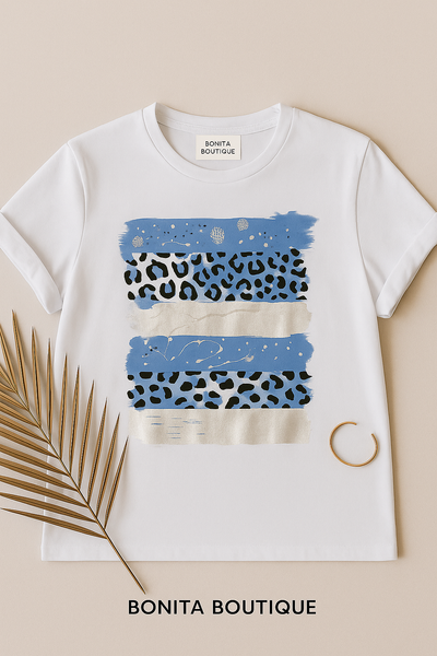 Roxy T-Shirt with Leopard Abstract Print