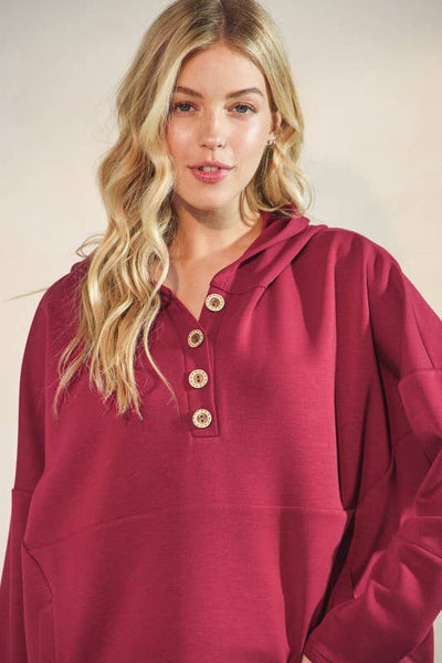 The Blake Hoodie in Deep Red