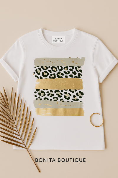 Roxy T-Shirt with Leopard Abstract Print