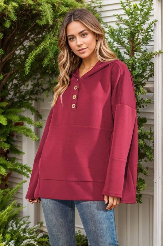 The Blake Hoodie in Deep Red