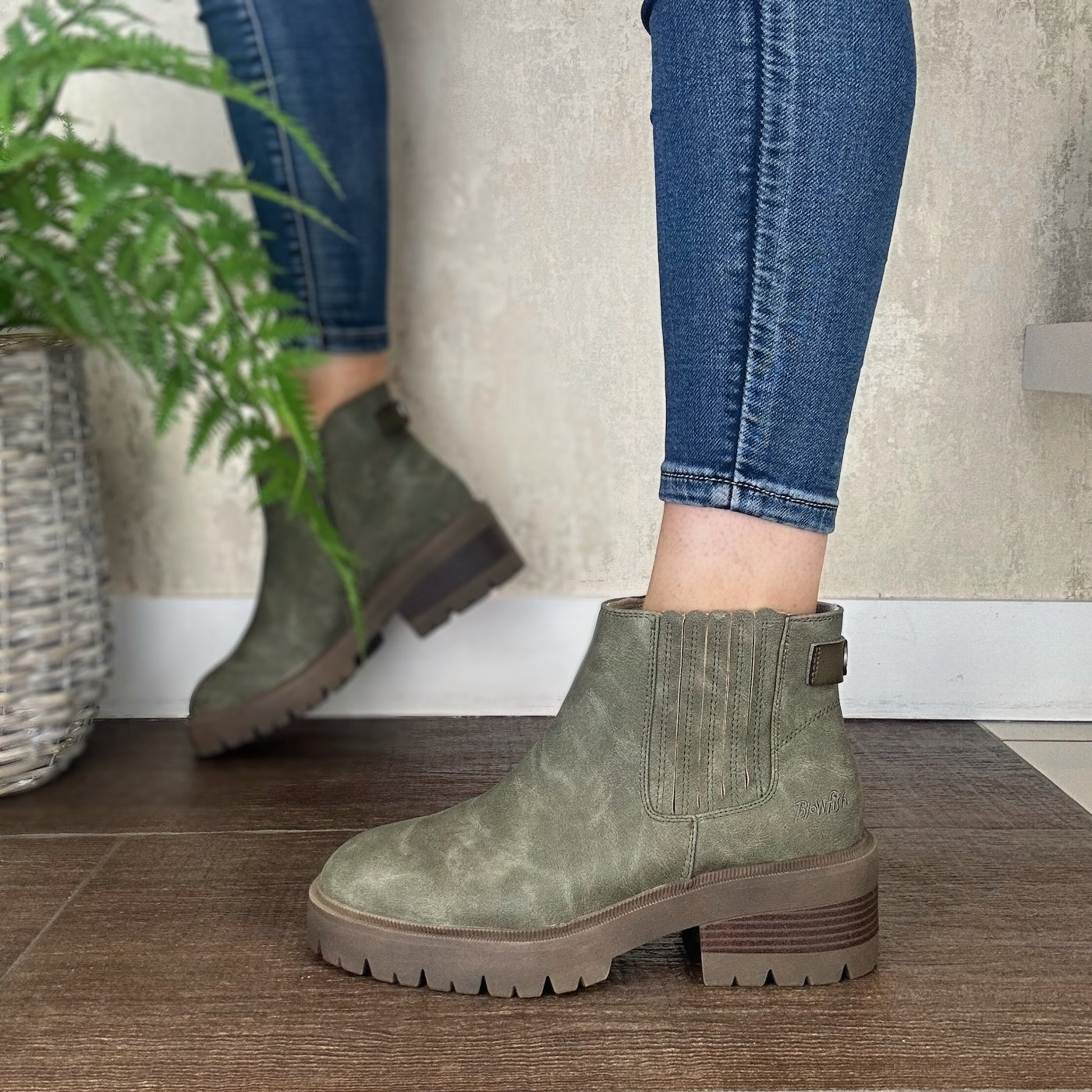 Blowfish Joy Boot in Moss protector