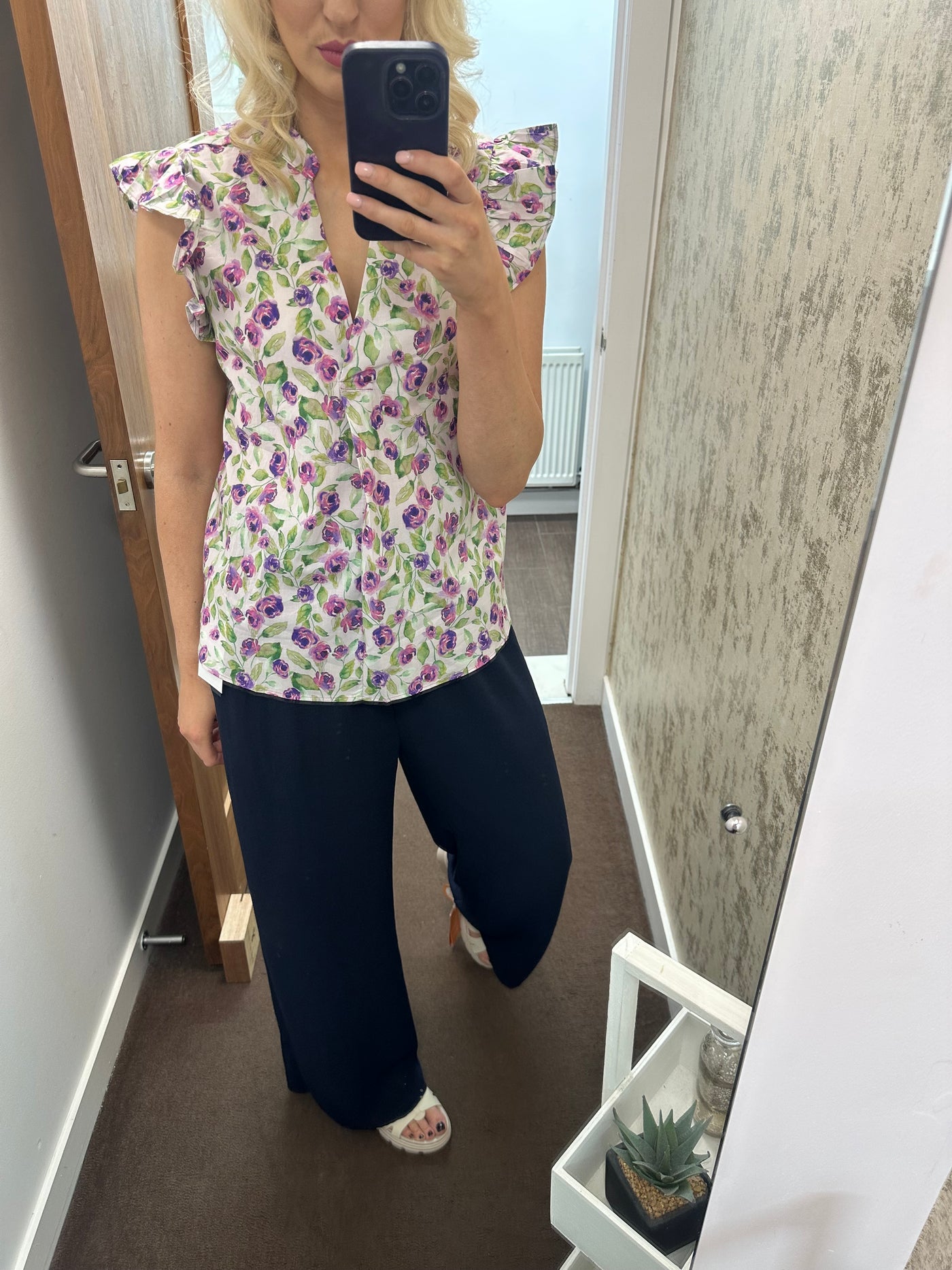 The Elodie Floral Blouse in Violet