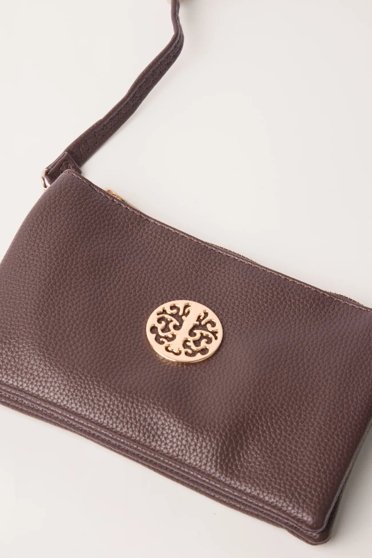 Mila Luxe Clutch & Crossbody Purse – Chocolate