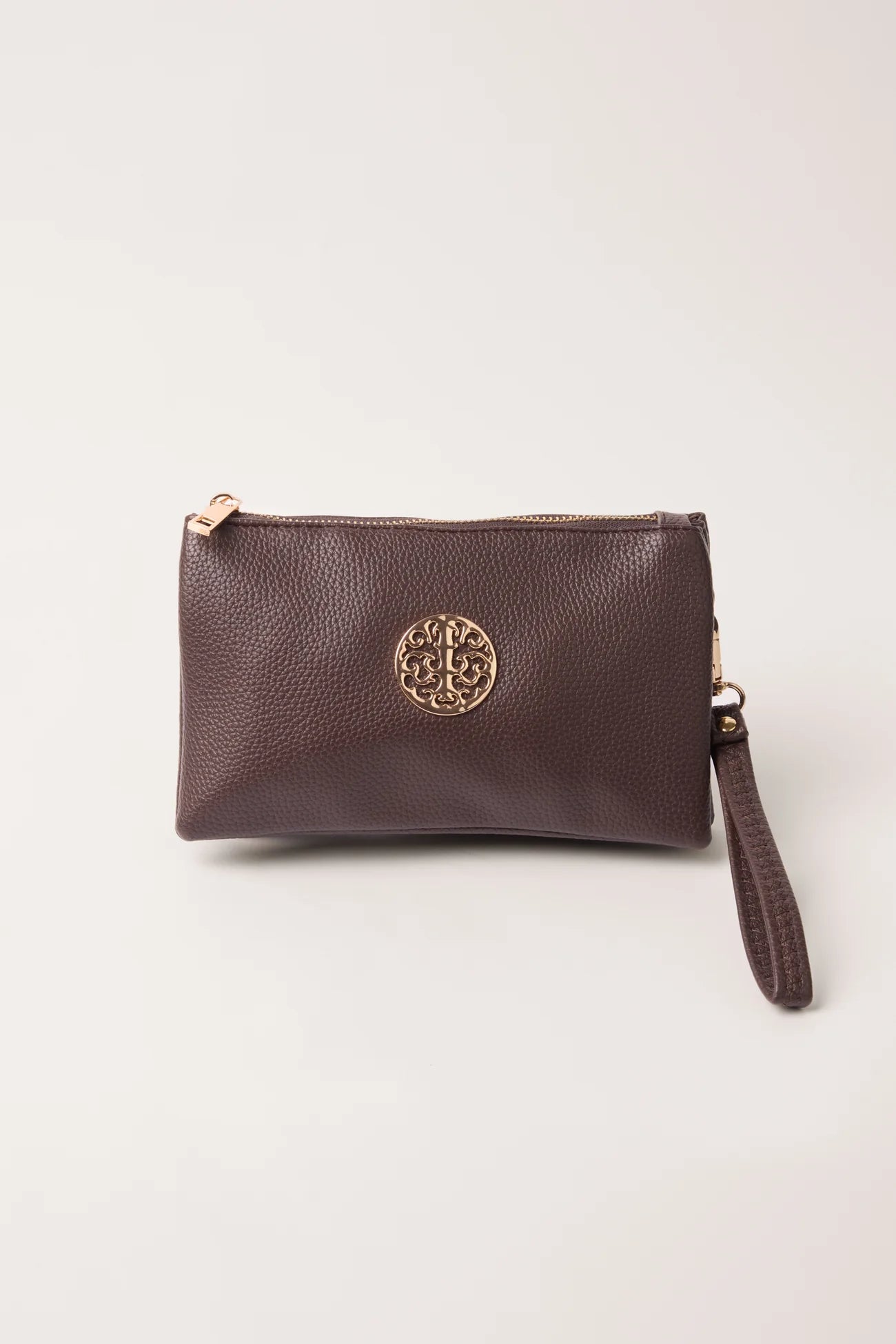 Mila Luxe Clutch & Crossbody Purse – Chocolate