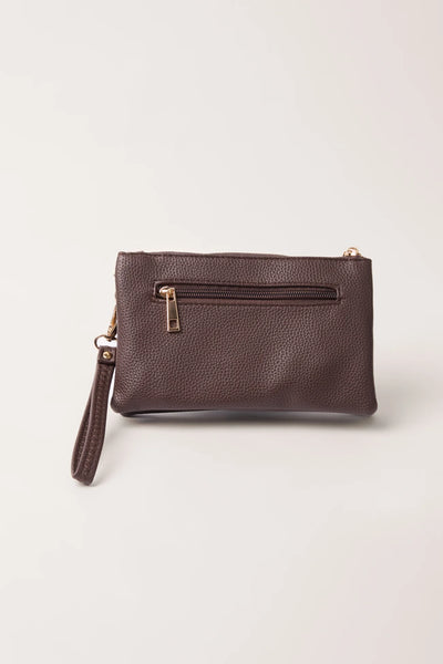 Mila Luxe Clutch & Crossbody Purse – Chocolate