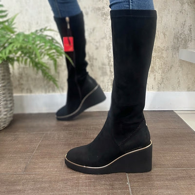 Kate Appleby - Derby Wedge Boots in Schwarz