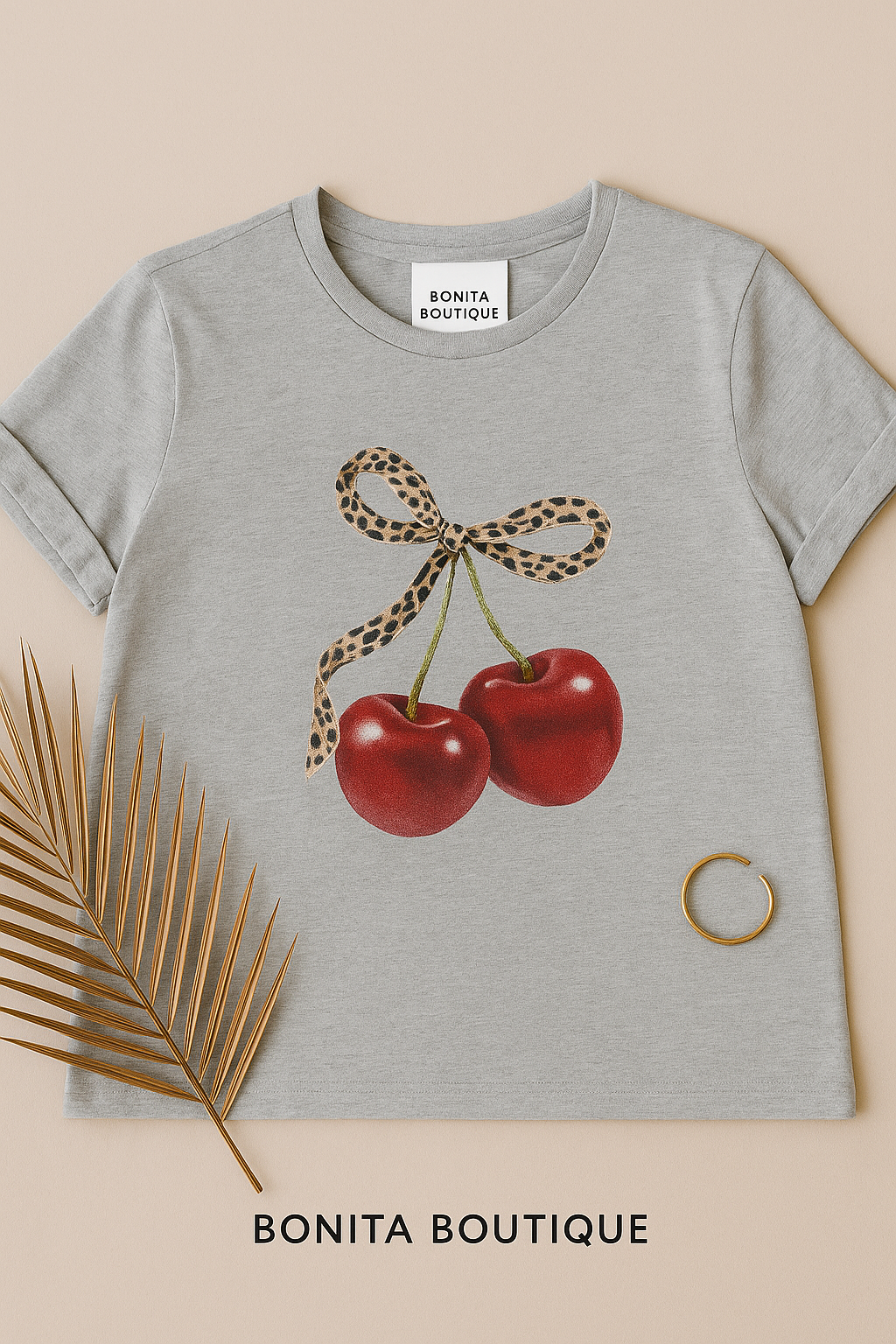 Nova T-Shirt with Cherry & Bow Detail