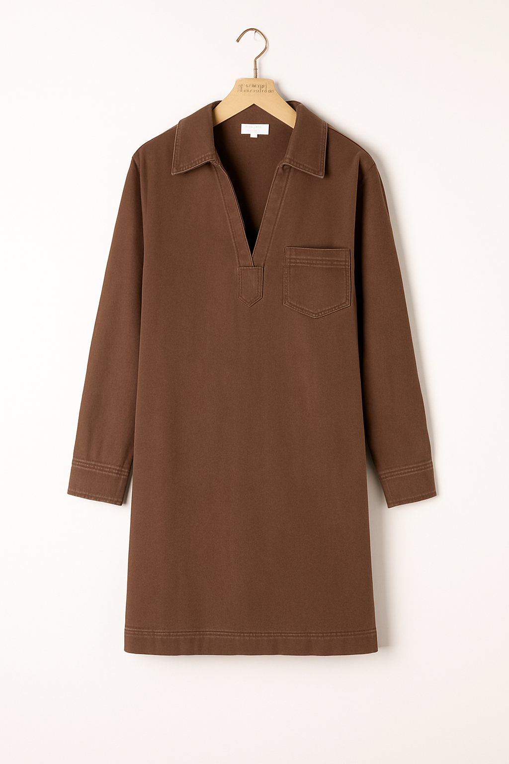 Rosa Shirt Dress in Chocolate Brown