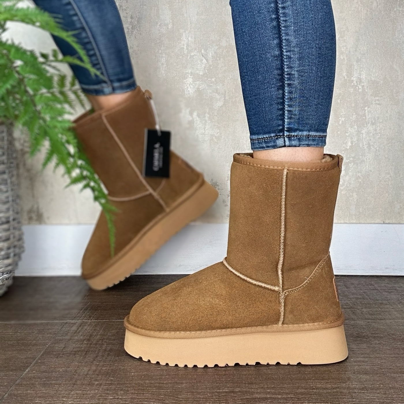 Carmela - Suede Ankle Boot in Camel 162006