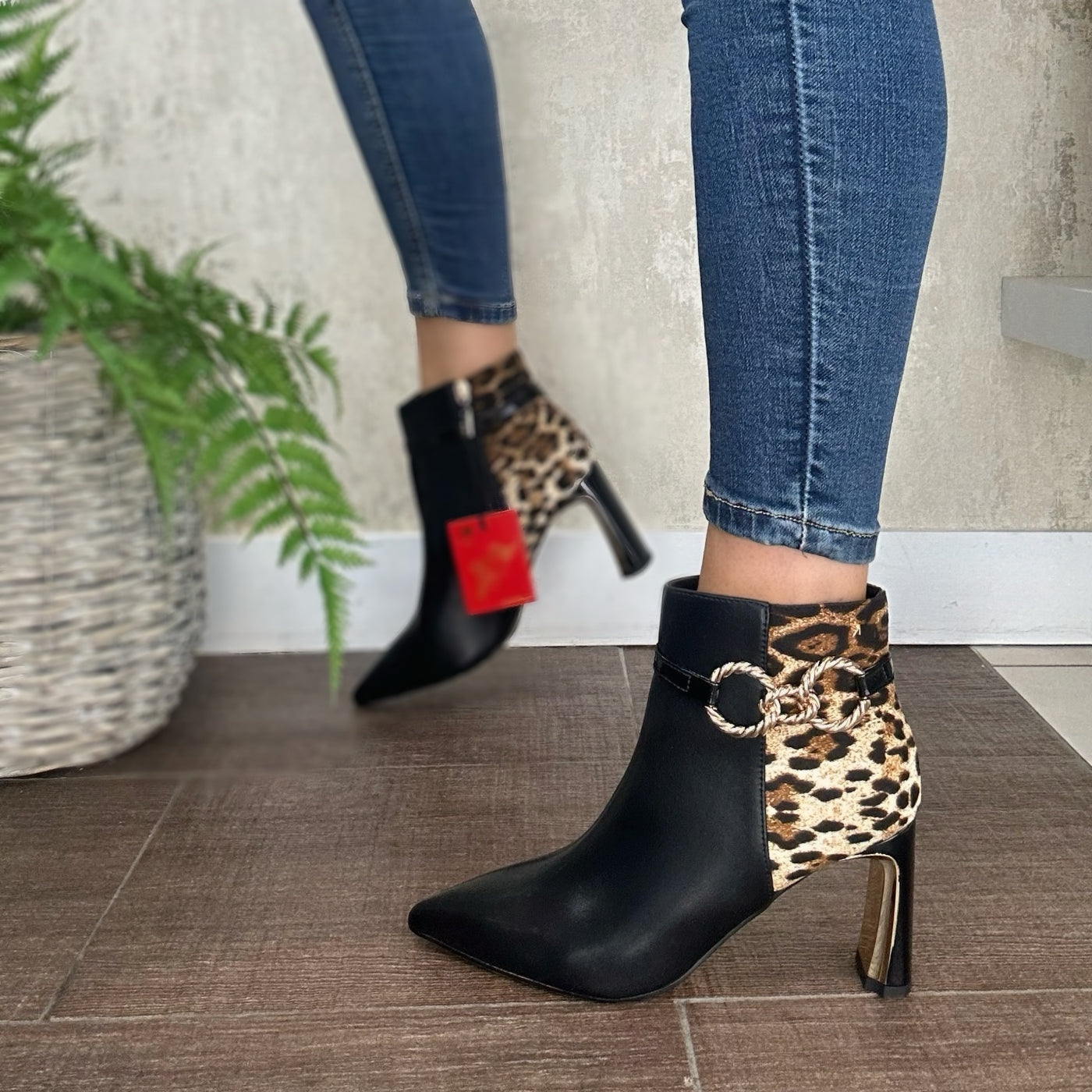 Kate Appleby – “Regate” Ankle Boot in Leopard Split