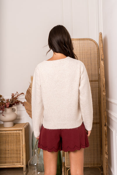 Talia Cut-Out Knit in Cream
