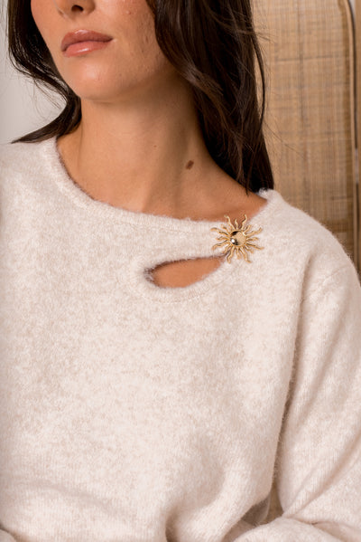 Talia Cut-Out Knit in Cream
