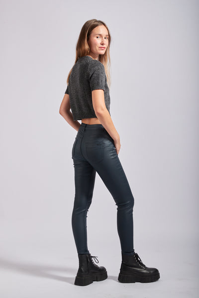 Toxik Wax Coated Trousers in Navy