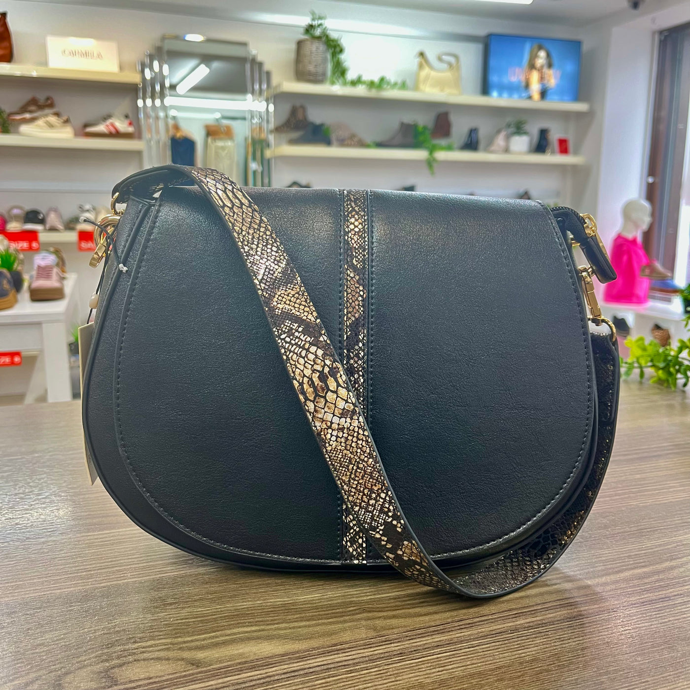 Bulaggi Black Bag with Animal Print