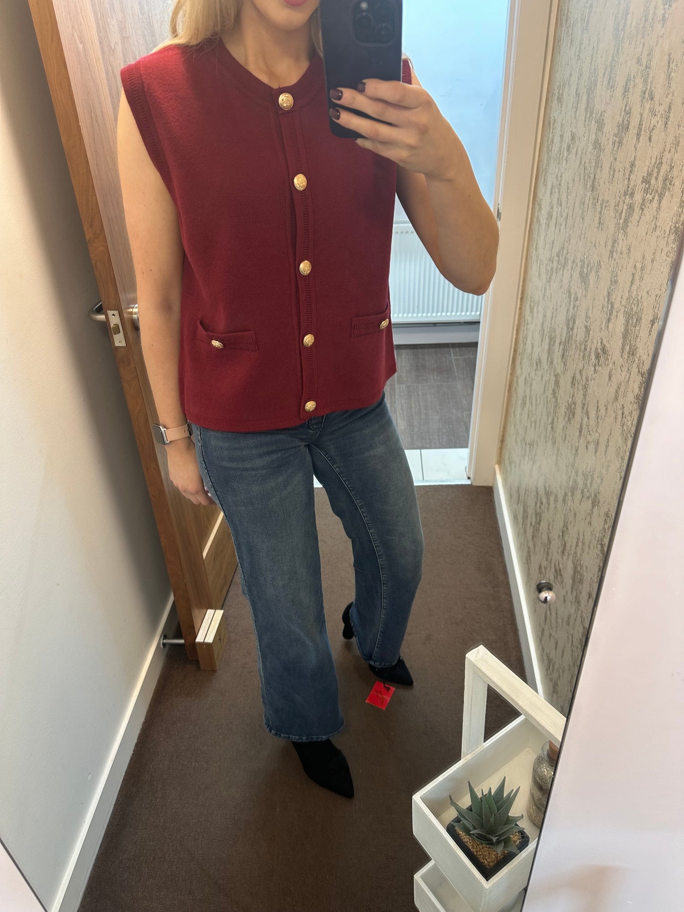 Aria Waistcoat in Bordeaux