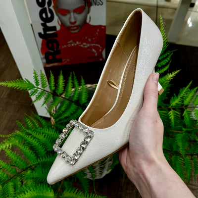 Sorento – Meadow Point Heel in Pearl Crackle