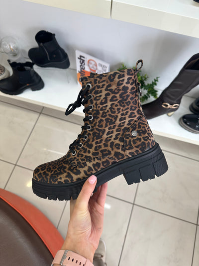 Refresh – Leopard Print Chunky Lace-Up Boot 173166