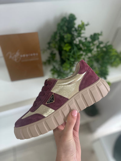 Kate Appleby – Severn Trainer in Burgundy & Gold Mix (Schwarz)