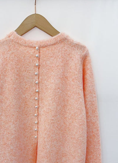 Lily Jumper in Pale Orange with Pearl detail on back