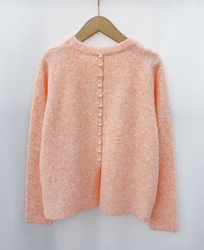 Lily Jumper in Pale Orange with Pearl detail on back