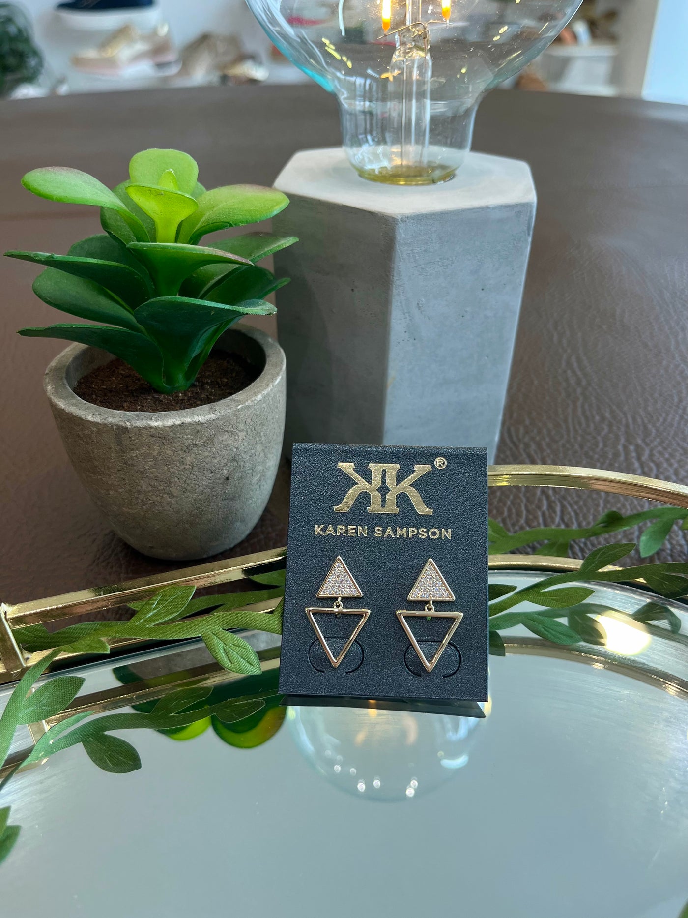 Karen Sampson Gold Triangular Earring