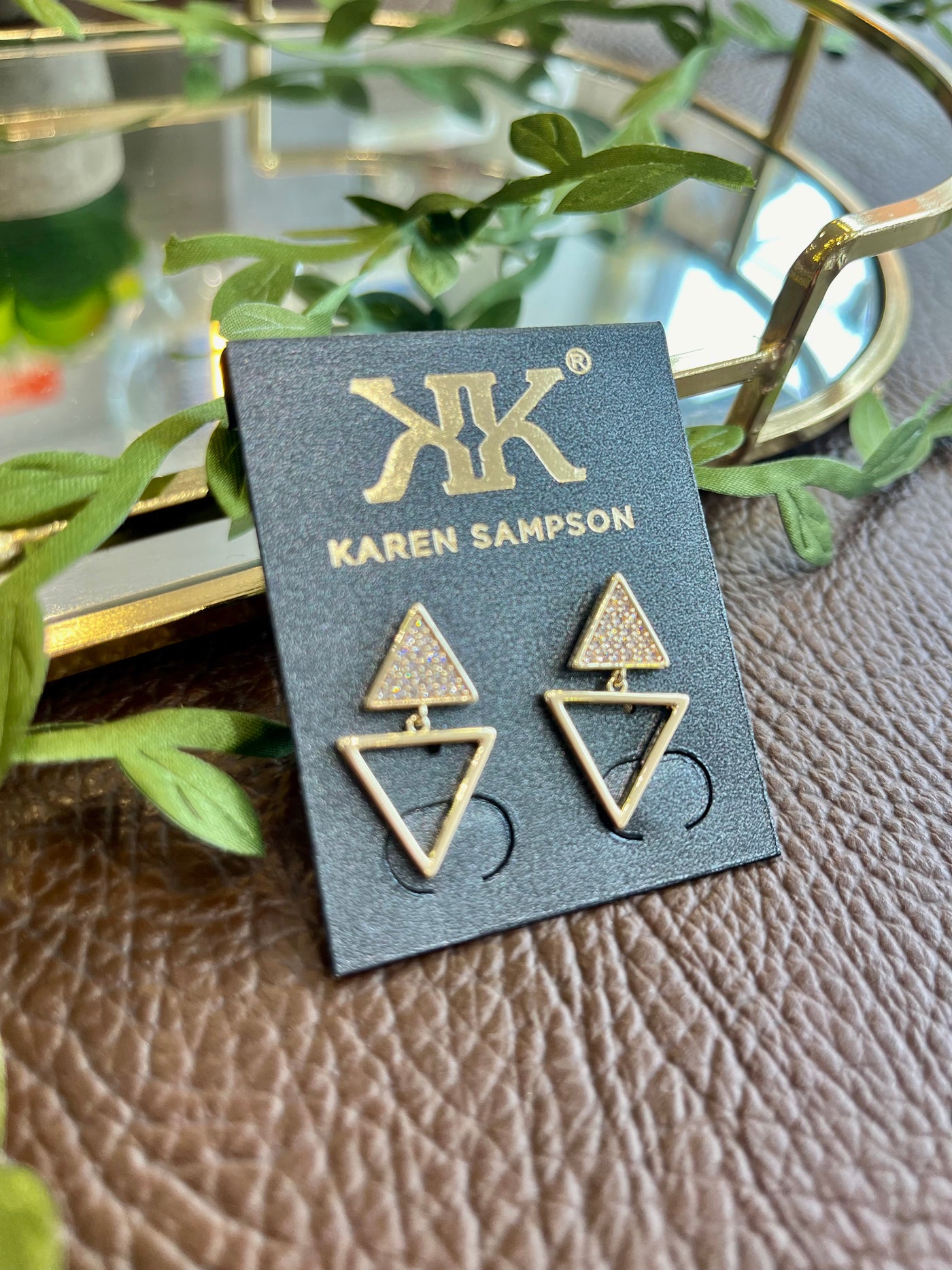 Karen Sampson Gold Triangular Earring