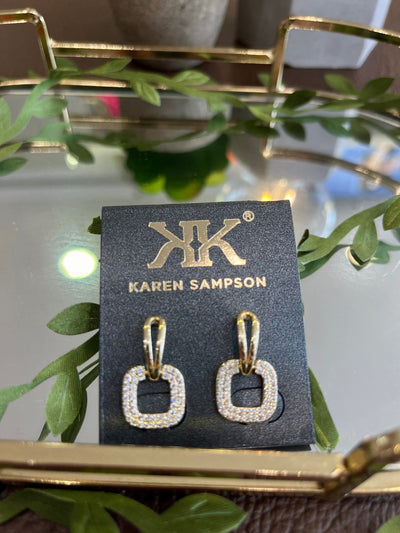 Karen Sampson Square Droplet Earring