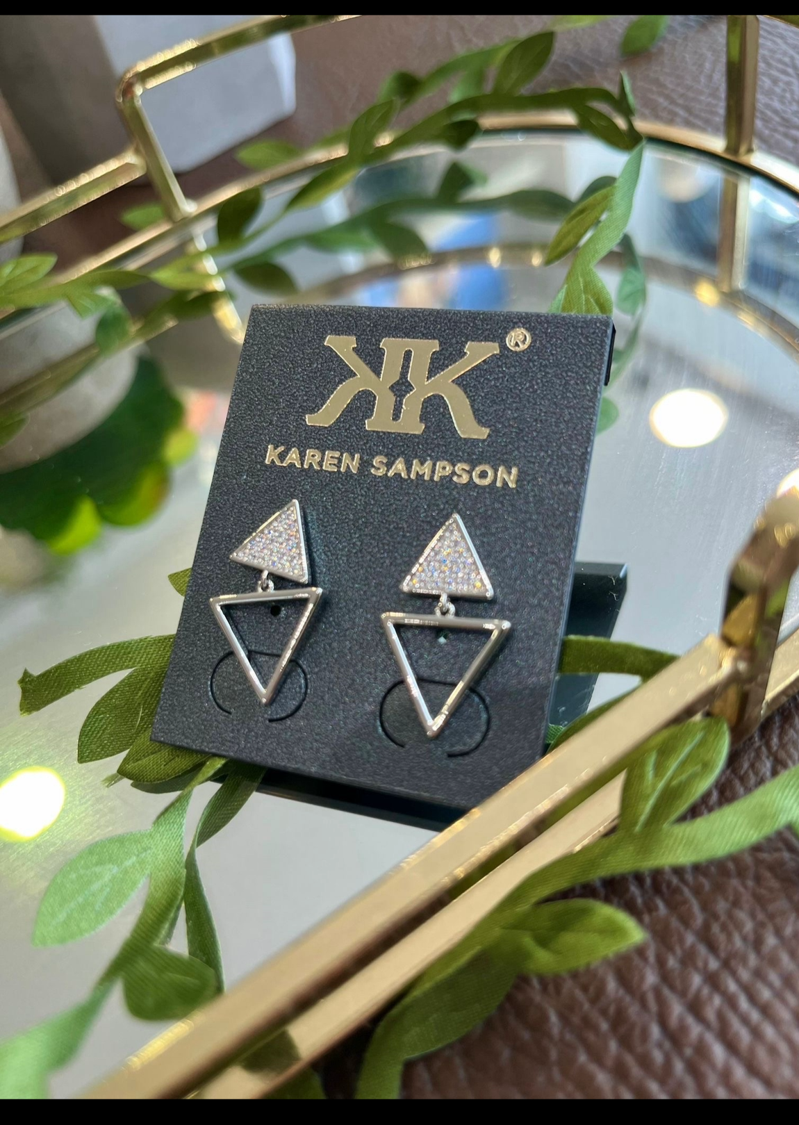 Karen Sampson Silver Triangular Earring